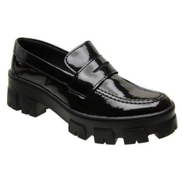 Imagem de Sapato Feminino Mocassim Loafer com Solado Tratorado Antiderrapante Co