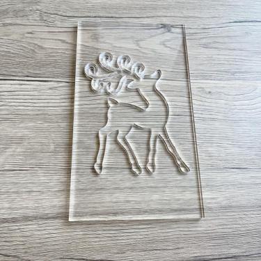 Imagem de Modelos de fresadora de lanterna de Natal, guia de acrílico de 20 cm para escultura em madeira de férias (rena)