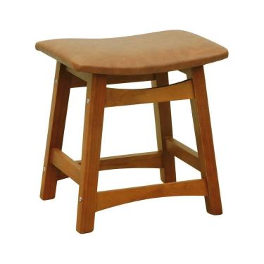 Imagem de Puff Confort Madeira Maciça Assento Anatômico - Amêndoa Estofado Corano Marrom Mescla