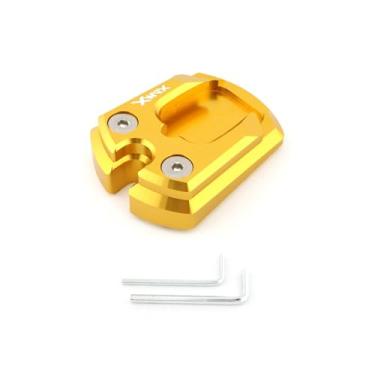 Imagem de FINMOKAL Placa extensora de base de pé ampliada para suporte de motocicleta compatível com Yamaha XMAX125/250/300/400 2017-2025 (dourado)