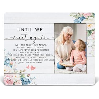 Imagem de APJYM Molduras florais rústicas para memorial, 10 x 15 cm, presentes de luto para pessoas amadas, presentes de memória amorosa, Until We Meet Again