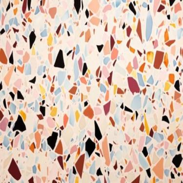 Imagem de Quadro Decorativo Contemporary Candycoated Terrazzo com Formas Orgânicas - Arte Moderna para Decoração de Interiores 40x40cm