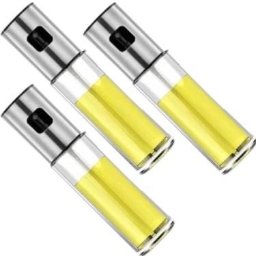 Imagem de Kit 3 Porta Azeite Vinagre Shoyo De Vidro 100ml Galheteiro Com Dosador Borrifador