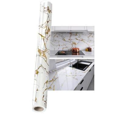 Imagem de Papel de Parede Adesivo Autocolante Marmore Obra Construçao Reforma Envelopamento Banheiro Casa Cozinha Quarto Moveis