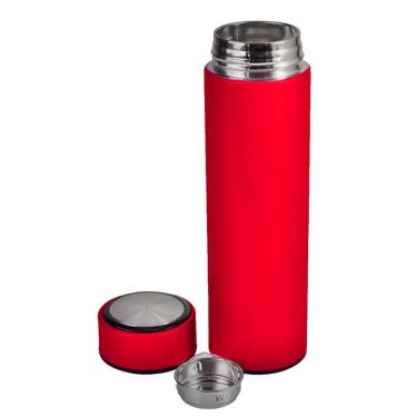 Imagem de Garrafa Térmica Inox 500ml Quente Frio Tampa Vermelho Nº3