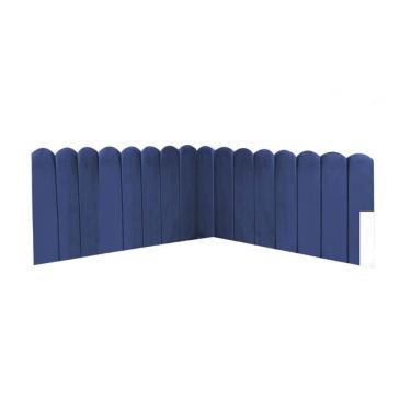 Imagem de Cabeceira Painel Cama Queen Box Nuvem Suede Sandy 160 Cm Cor:azul