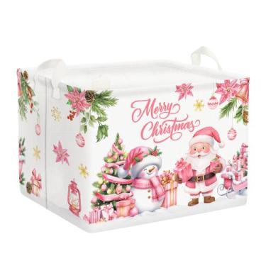 Imagem de Cesta de presente de Natal Clastyle Pink Papai Noel Snowman