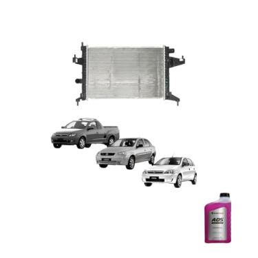 Imagem de Kit Radiador GM Corsa 2002 Montana 1.8 Com Ar + Aditivo A05 Pronto Uso Black Prime