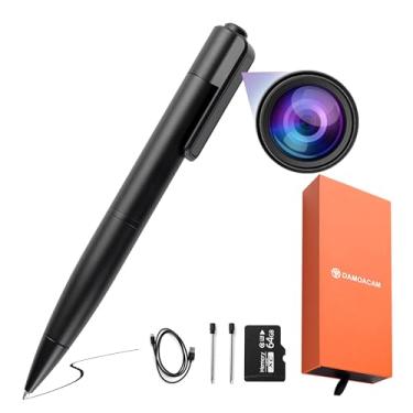 Imagem de DAMOACAM Caneta para câmera espiã QHD 1440P 2K – Lente oculta discreta, mini gravador de vídeo portátil, suporta 256 GB, corpo grande angular e câmera de babá para segurança em casa ou escritório, sem