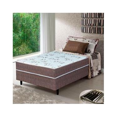 Imagem de Cama Box Conjugada Solteiro Umaflex New Florença com Molas Ensacadas 55x88x188cm - Marrom/Bege