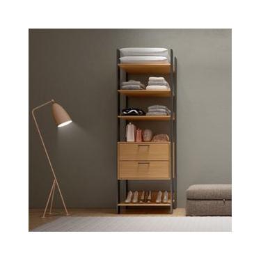 Imagem de Closet em MDF 2 Gavetas Freijó/Preto Fosco 74 cm TW401 JPF Dalla Costa