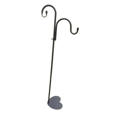 Imagem de Generic Suporte de gancho de pastor, fácil de instalar, para gramados e decks, com gancho de ferro de base plana para vasos de flores, placas, guirlandas e