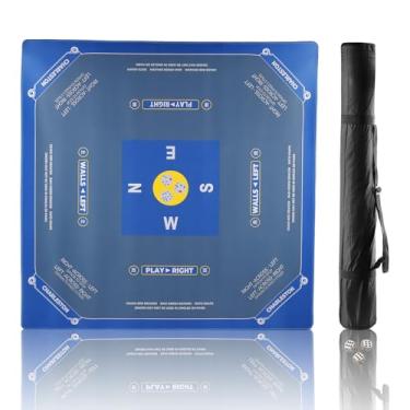 Imagem de Mahjong Mat 33" x 33" Noise Reduction Anti-Slip with Carrying Bag & 3 Dices for Table Games - Mahjong, Poker, Cards, Board, Tile & Dominoes Gifts for Adults- ROLL