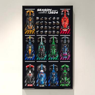Imagem de WETCEAOM Quadro de parede para Lego Speed Champions 10 em 1 F1 Carro 77242, 77243, 77244, 77245, 77246, 77247, 77248, 77249, 77250, 77251, Ideias para Lego Car Wall Mount Frame Lover, modelo não