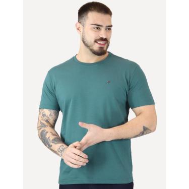 Imagem de Camiseta Tommy Hilfiger Masculina Essential Cotton Verde Médio-Masculino