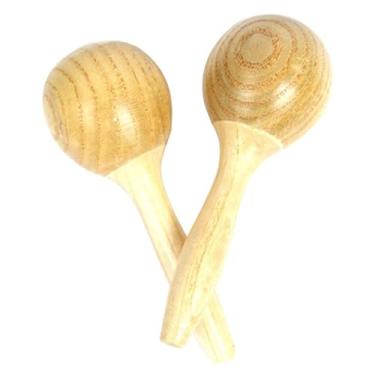 Imagem de Par de Maracas Madeira Faya Instrumento Percussão Chocalho Rumba Cascavel Musical para Crianças Fácil Manter Jogo Compacto Leve Superfície Lisa Som Ex