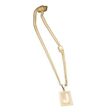 Imagem de Colar Grumet 3mm pingente com a inicial de letra J - A.R Variedades MT