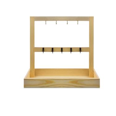 Imagem de Golden Strawberry 1 suporte de exibição de madeira de deck duplo, painel de joias, colar de joias, suporte de exibição de mesa