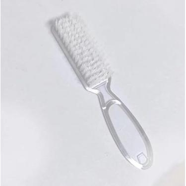 Imagem de Escova de limpeza de unhas e sapatos de cabeça quadrada de cabo longo - Escova de limpeza portátil de 14,5 cm para remoção de poeira das unhas/dedos