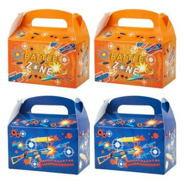 Imagem de Sumalon 30 caixas de lembrancinhas de festa com alças, caixas de doces dobráveis de papel de 15 cm, caixas de presente para aniversário, chá de bebê, casamento, decorações de artigos de festa infantil