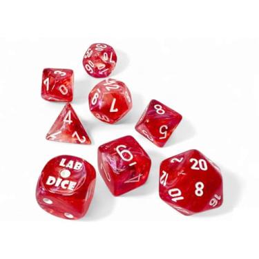 Imagem de Passion Borealis Luminary Dice with White Numbers 7+1 Lab Dice Set 16mm (5/8in) Chessex