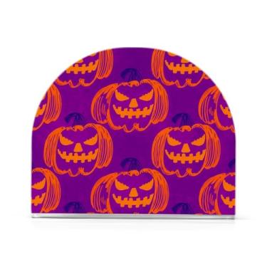 Imagem de JUZIHAI Suporte de guardanapo de abóbora colorido para mesa dispensador de guardanapo de acrílico para mesa suporte de lenços independente para cozinha sala de jantar bar festa decoração de casa