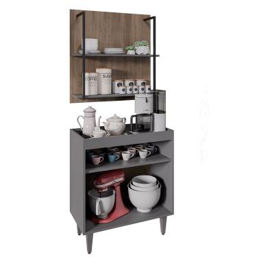 Imagem de Painel Organizador 2 Prateleiras Clara - Ssx Multicoisas Grafite - Freijó