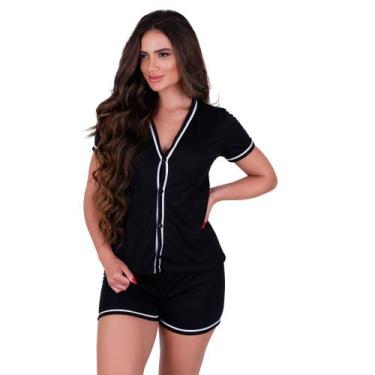 Imagem de Pijama de Verão Com Manga Curta Amamentação Americano Abertura Frontal