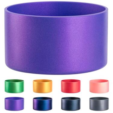 Imagem de Diumepo Bota de silicone para Stanley & Hydroflask Tumbler 1,134.0 g Matte Luster Capa protetora de silicone adequada para garrafas de água com base de 7 a 7,6 cm, manga inferior com glitter, livre de