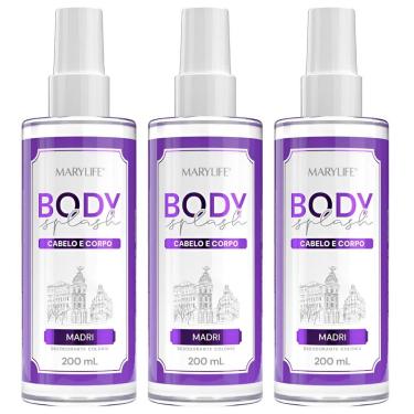 Imagem de Kit 3x Body Splash Desodorante Colônia Cabelo e Corpo Madri 200ml MaryLife-Unissex