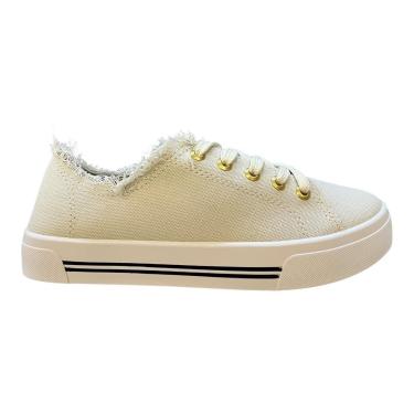 Imagem de Tenis Feminino Moleca Conforto Casual Retrô Detalhe Desfiado Básico Antiderrapante 5667.722 Marfim-Feminino