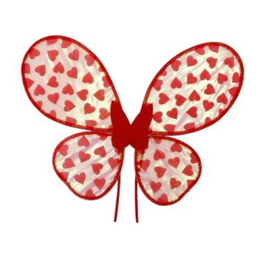 Imagem de Baoblaze Asas de borboleta em formato de coração - Adereço para fantasia de Carnaval, baile de máscaras e casamento.