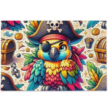 Imagem de Quebra-cabeça personalizado pirata papagaio engraçado para adultos 1000 peças jogo engraçado natureza quebra-cabeças paisagem arte, 75 cm x 50 cm
