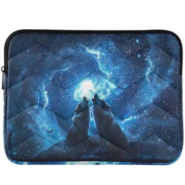 Imagem de Capa para laptop Wolves Howling Moon Night para MacBook Air de 13 polegadas, capa fofa para notebook, universal, 13-14 polegadas
