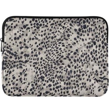 Imagem de Capa para notebook personalizada com estampa de animal leopardo fofa capa para laptop acolchoada universal 13 capa para computador laptop de 14 polegadas