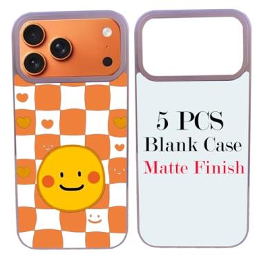 Imagem de JUSTRY 5 peças de capa de telefone em branco de sublimação capas de celular compatíveis com iPhone 17 Pro Max, 6,9 polegadas, fácil de sublimar faça você mesmo, capa móvel 2 em 1 2D macia TPU +