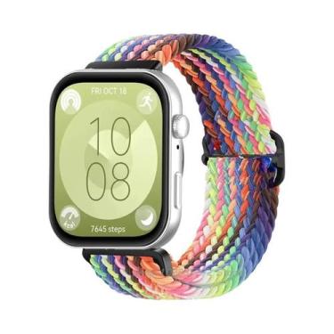 Imagem de Pulseira Trançada De Nylon Para Huawei Watch Fit 3 2 1, Faixa Solo Loo