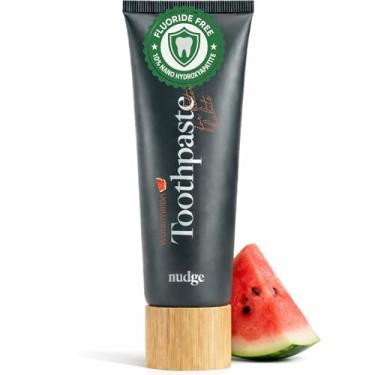Imagem de Nudge Pasta de dente 10% nano-hidroxiapatita, Remin+ fórmula com vitamina E, sem flúor, sem SLS, ajuda a relembrar o esmalte, auxilia no alívio da boca seca e dentes sensíveis, melancia, 113 g