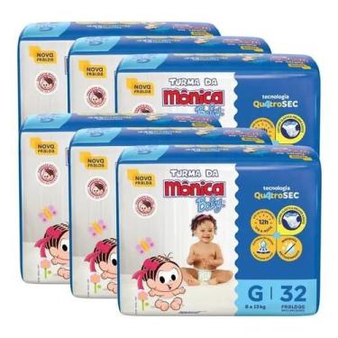 Imagem de Fralda Turma da Mônica Baby Economica 6 Pacotes Tamanho G Com 32 Unida
