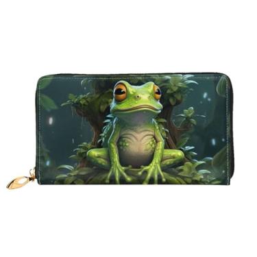 Imagem de XLLingL Carteiras de cartão de crédito impressas, bolsas longas de couro femininas, carteiras com zíper, carteira de viagem simples