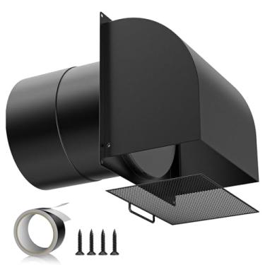 Imagem de Hon&Guan Ventilação de parede com capuz de 20 cm com malha e tampa removíveis, tampa de ventilação de parede de exaustão em forma de arco de 20 cm para cozinha exaustor/secador/exaustor de banheiro