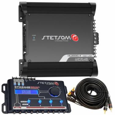 Imagem de Kit Módulo Stetsom HL2000.4 2000W 1 Ohm com Processador Equalizador de