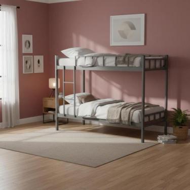 Imagem de Beliche de Aço Reforçado Tubular com Escada para Quarto - Repleta, Cin