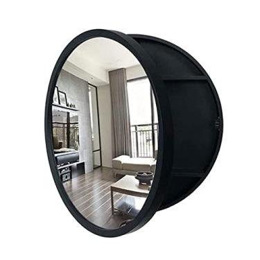 Imagem de U5GAAALPPQ9 Armário redondo para espelho de banheiro, organizador de parede de 3 níveis, armário de remédios, armário de espelho de banheiro com dobradiça de fechamento lento (50 cm)