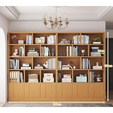 Imagem de Estante de leitura combinada de madeira maciça, estante inclinada para parede, prateleira divisória de entrada para armário de vinho (cor: Cor nogueira 100 x 24 x 180 cm) (Cor de Carvalho 200 x 24 x