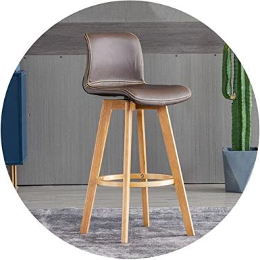 Imagem de Cadeiras giratórias de borracha com encosto estofado e apoio para os pés - Bancos altos para balcão de cozinha, sala de jantar e ilha - Banquetas de bar elegantes e confortáveis