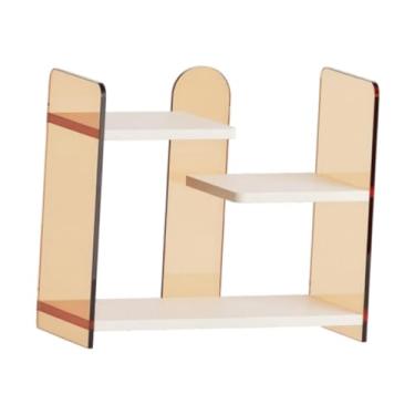 Imagem de Fenteer Suporte para canecas de café, prateleira de mesa, organizador de acrílico para estação de café e chá para de cozinha, Branco Vermelho