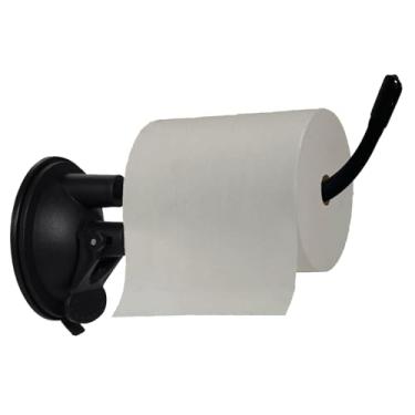 Imagem de Suporte de papel higiênico, suporte de papel higiênico lateral do tanque, suporte de rolo de papel higiênico com ventosa, armazenamento de papel higiênico de banheiro, flexível e ajustável