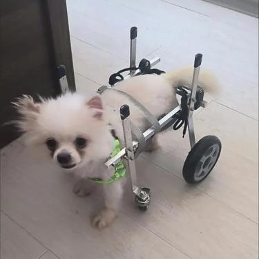 Imagem de Cadeira de rodas Schnauzer Dog - Suporte de perna traseira de 2 rodas para lesões, artrite e problemas de coluna, auxílio de mobilidade para cães, suporte de quadril para maior movimento