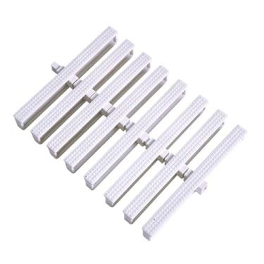 Imagem de Grade de drenagem de piscina - Capa de ralo de piso de plástico PP durável, grade de calha interna/externa emendável, conjunto de 10 peças (20 x 100 cm) para gerenciamento eficiente da água